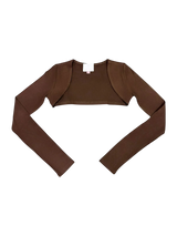 Brown Pilate Princess Long Sleeve Bolero Shrug Cardigan