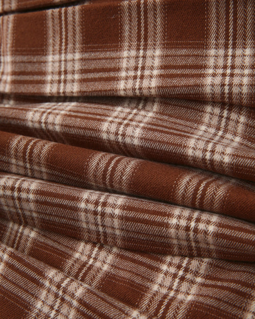 Girly Plaid Pleated High Rise Skirt (Brown)