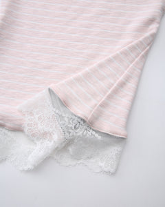 Muse Cotton Reversible Lace Cami  (Pink Grey Stripe)