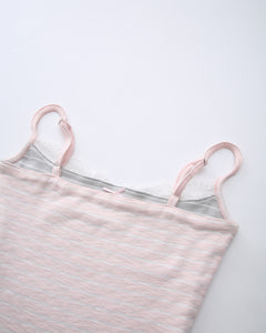 Muse Cotton Reversible Lace Cami  (Pink Grey Stripe)
