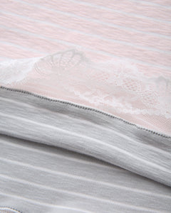 Muse Cotton Reversible Lace Cami  (Pink Grey Stripe)