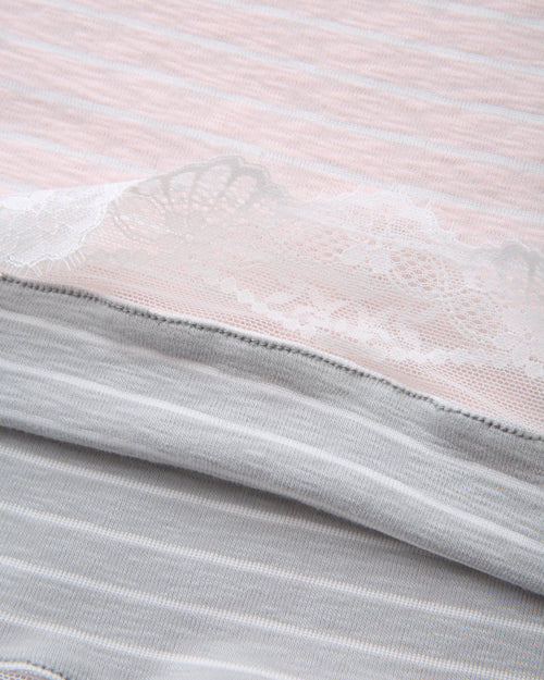 Muse Cotton Reversible Lace Cami  (Pink Grey Stripe)