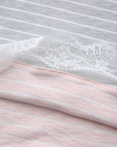 Muse Cotton Reversible Lace Cami  (Pink Grey Stripe)