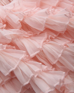 Delicate Pink Chiffon Ruffles Shorts (Rose Pink)