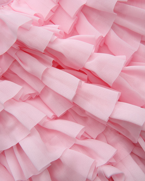 Delicate Pink Chiffon Ruffles Shorts
