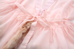 Bambi Princess Fur Chiffon Robe (Pink)