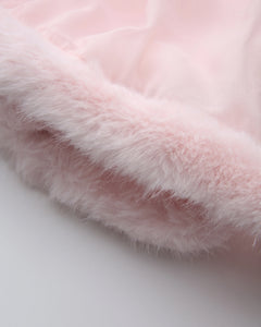 Rosé Princess Fur Chiffon Babydoll Dress - Angel Ruche