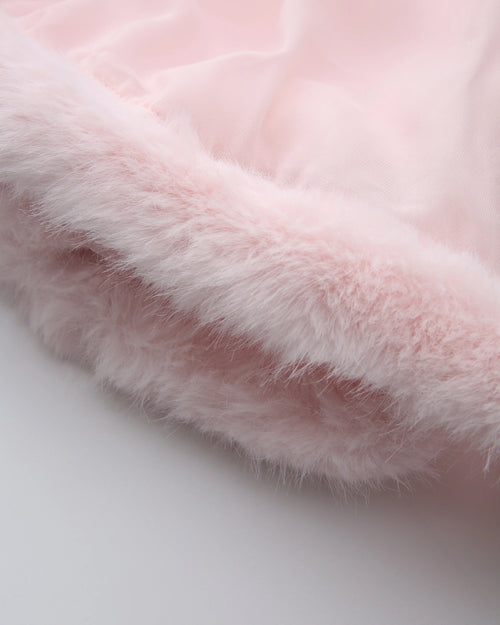 Rosé Princess Fur Chiffon Babydoll Dress - Angel Ruche