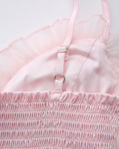 Rosé Princess Fur Chiffon Babydoll Dress - Angel Ruche