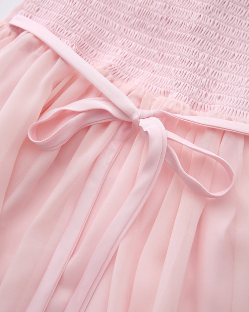 Rosé Princess Fur Chiffon Babydoll Dress - Angel Ruche