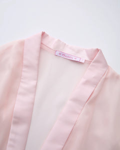 Rosé Princess Fur Chiffon Robe - Angel Ruche