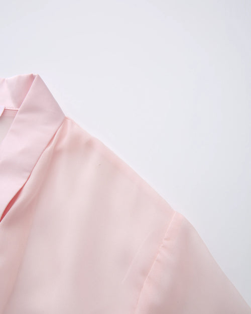 Rosé Princess Fur Chiffon Robe - Angel Ruche