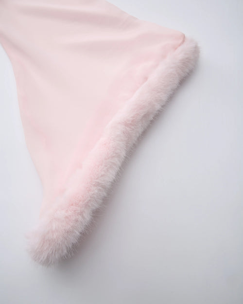 Rosé Princess Fur Chiffon Robe - Angel Ruche