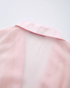 Rosé Princess Fur Chiffon Robe - Angel Ruche
