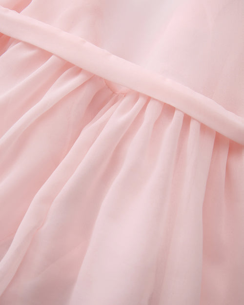 Rosé Princess Fur Chiffon Robe - Angel Ruche