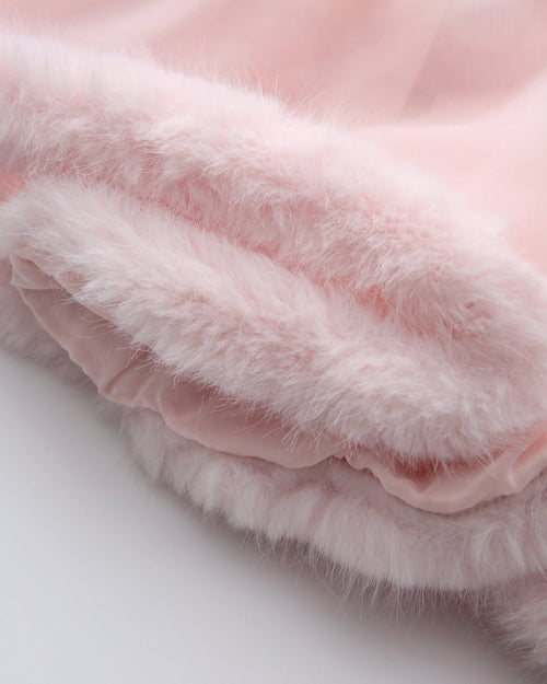 Rosé Princess Fur Chiffon Robe - Angel Ruche