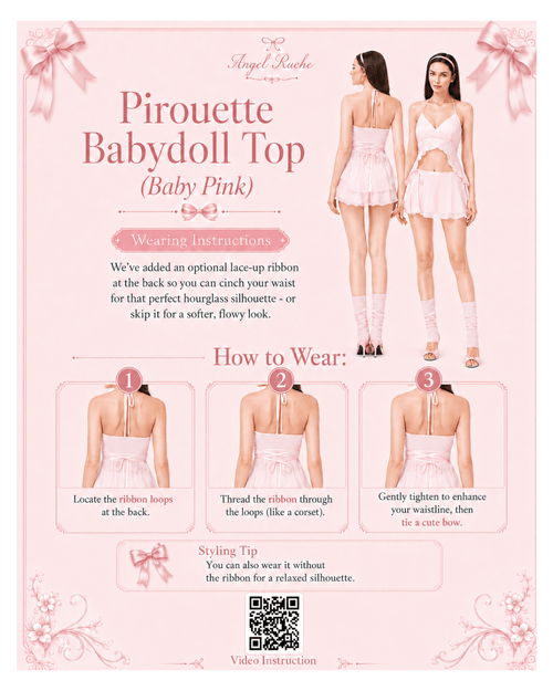 Pirouette Babydoll Top (Baby Pink)