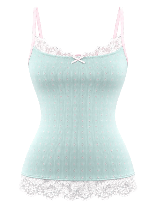 Dewdrop Reversible Lace Cami (Pink Teal)