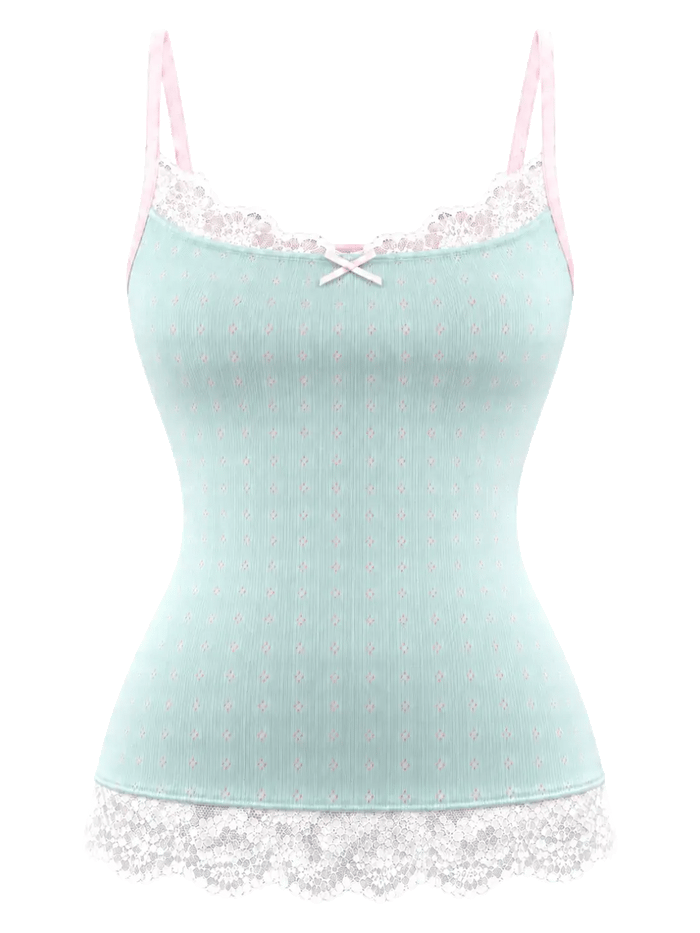 Dewdrop Reversible Lace Cami (Pink Teal)