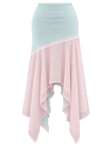 Dewdrop Reversible Lace Chiffon Skirt  (Pink Teal)
