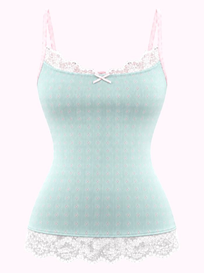 Dewdrop Reversible Lace Cami (Pink Teal)