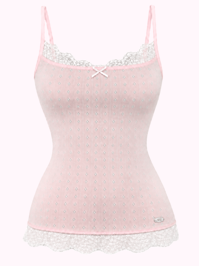 Dewdrop Reversible Lace Cami (Pink Teal)