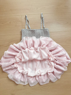 Lovergirl Cable Knit Chiffon Babydoll Dress