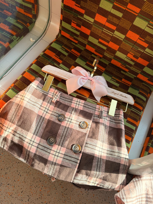 Blair Preppy Plaid Mini Skirt (Brown)