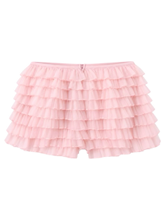 Delicate Pink Chiffon Ruffles Shorts (Rose Pink)
