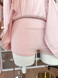 Pilate Princess Fold Over Flare Mini Skirt（Rose Pink）