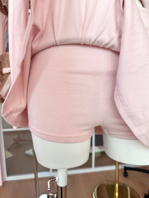 Pilate Princess Fold Over Flare Mini Skirt（Rose Pink）