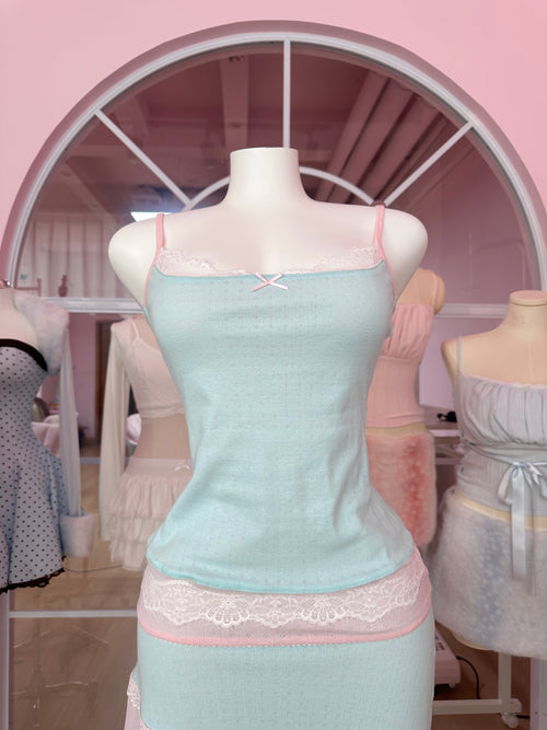 Dewdrop Reversible Lace Cami (Pink Teal)