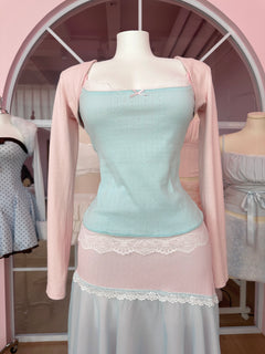 Dewdrop Reversible Lace Cami (Pink Teal)