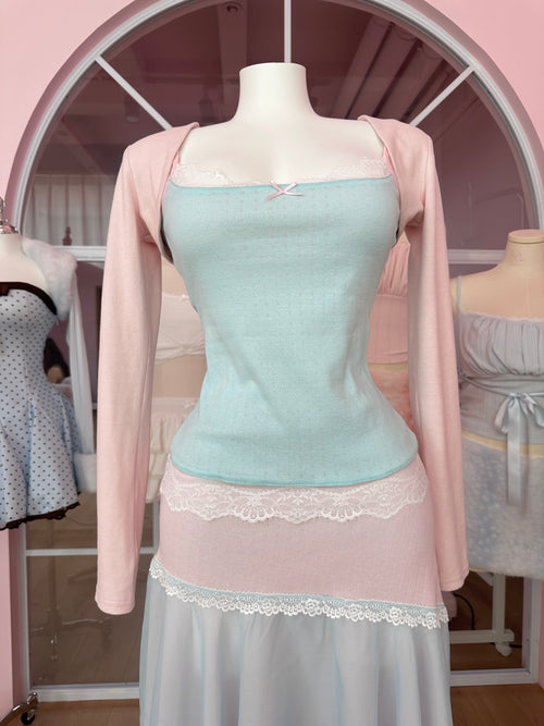 Dewdrop Reversible Lace Cami (Pink Teal)