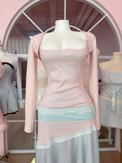 Dewdrop Reversible Lace Cami (Pink Teal)