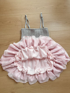 Lovergirl Cable Knit Chiffon Babydoll Dress