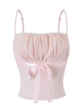 My True Form Cotton Cami Top (Pink Bow)
