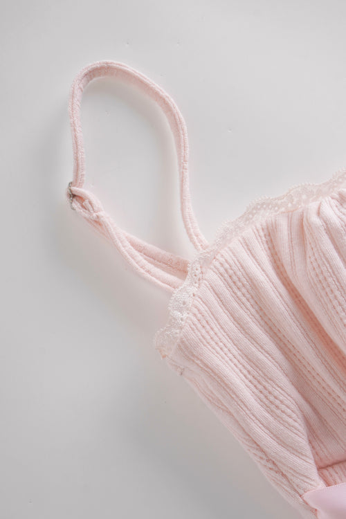 My True Form Cotton Cami Top (Pink Bow)