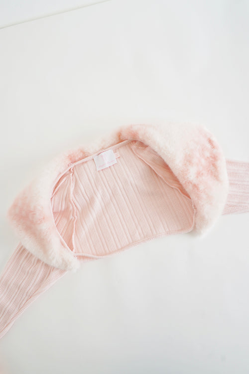 My True Form Fawn Fur Bolero Cardigan (Pink)