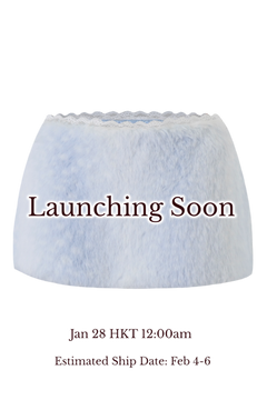 My True Form Fawn Mid-Rise Fur Lace Skirt (Snow Blue)