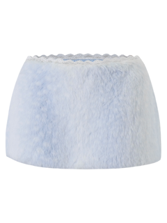 My True Form Fawn Mid-Rise Fur Lace Skirt (Snow Blue)