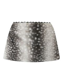 My True Form Fawn Mid-Rise Fur Lace Skirt (Black)