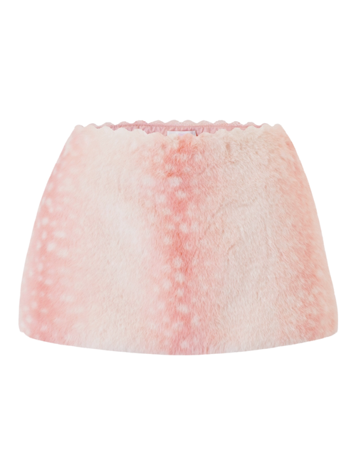 My True Form Fawn Mid-Rise Fur Lace Skirt (Pink)