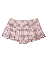 Girly Plaid Pleated Mini Skirt (Pink)