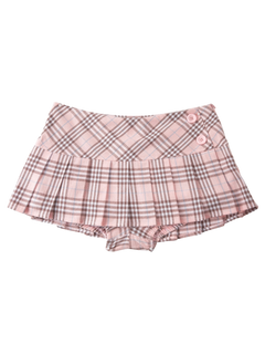 Girly Plaid Pleated Mini Skirt (Pink)