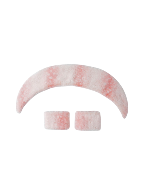 My True Form Fawn Fur Collar + Cuff Set (Pink)