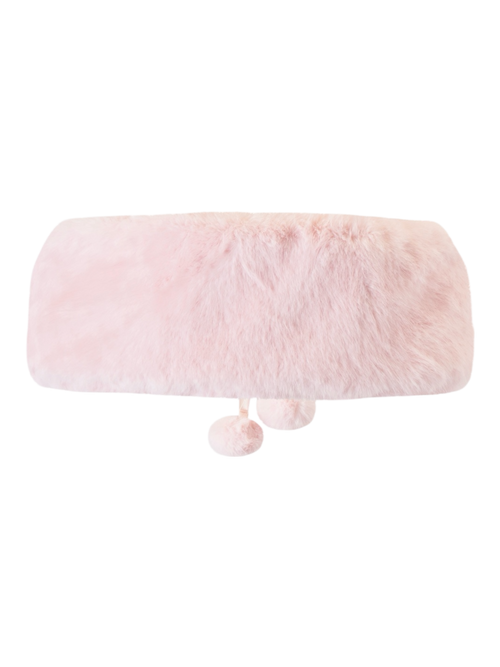 Sugar Pom Fur Pullover Stretchy Shoulder Cape (Pink)