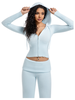 That Girl Rib Knit Set (Baby Blue)