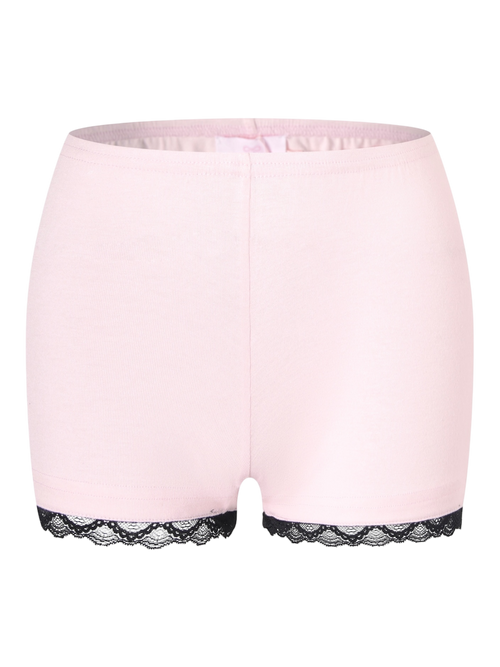 Basic Pink Safety Shorts (Black Lace)