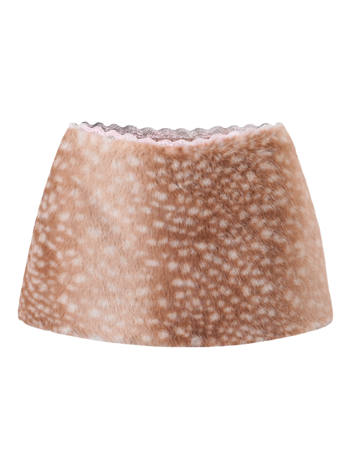 My True Form Fawn Mid-Rise Fur Lace Skirt